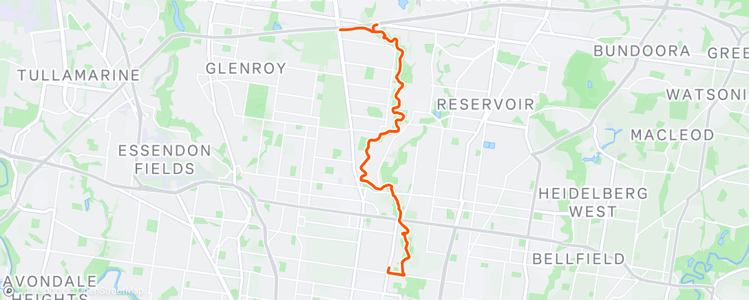 Map of the activity, Morning Run