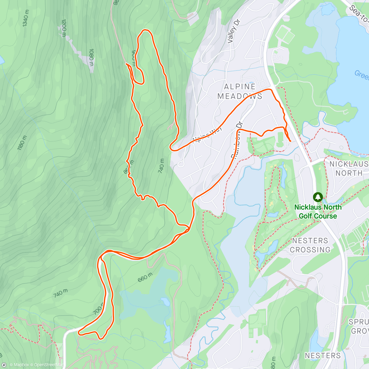 Map of the activity, Quick alpine rip
