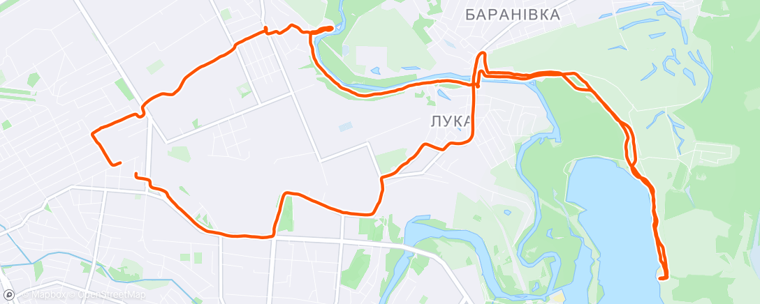 Map of the activity, Вечерний велозаезд