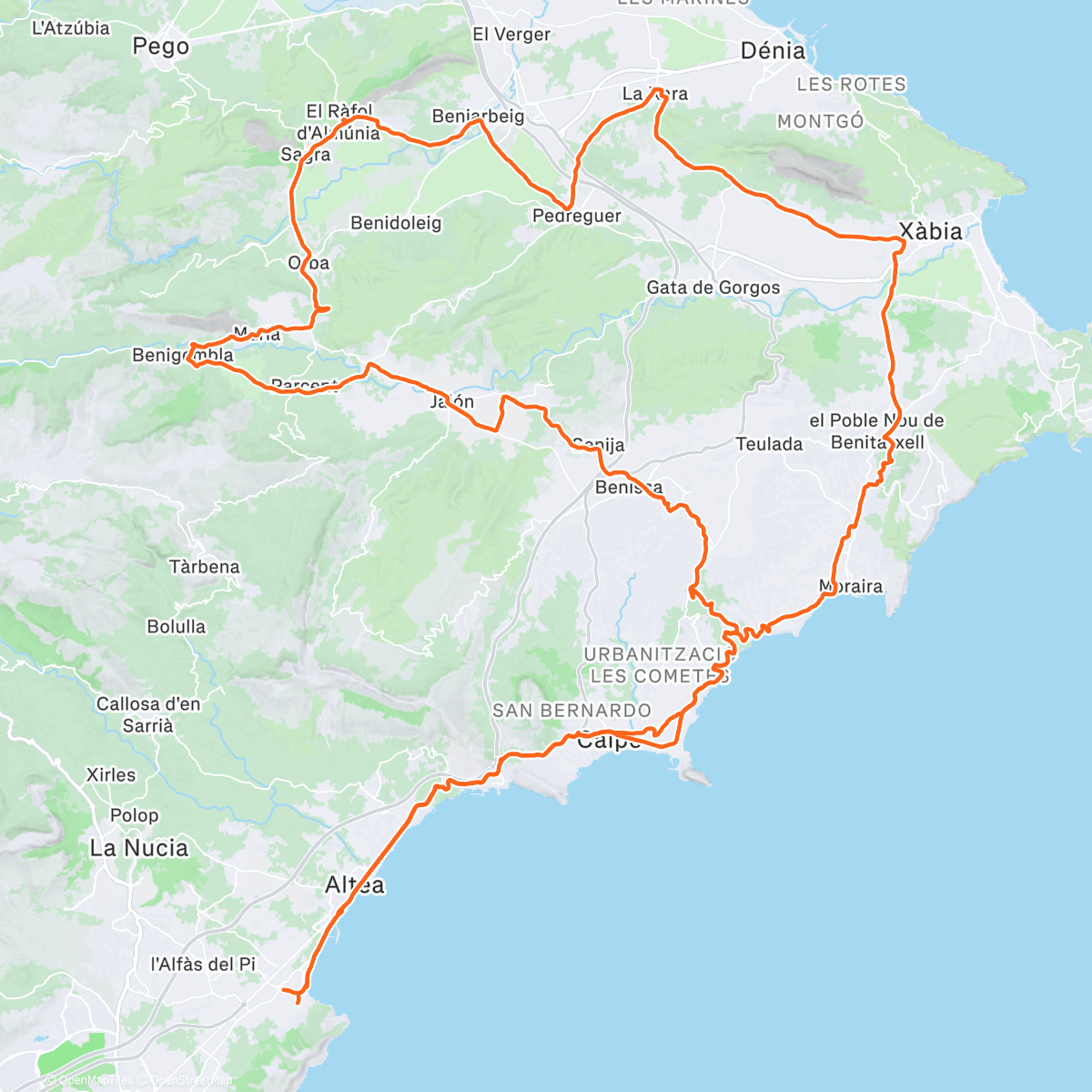 Map of the activity, Flat tire on a flat course🚴‍♀️🇪🇸☀️🇳🇱🇧🇪🇸🇪