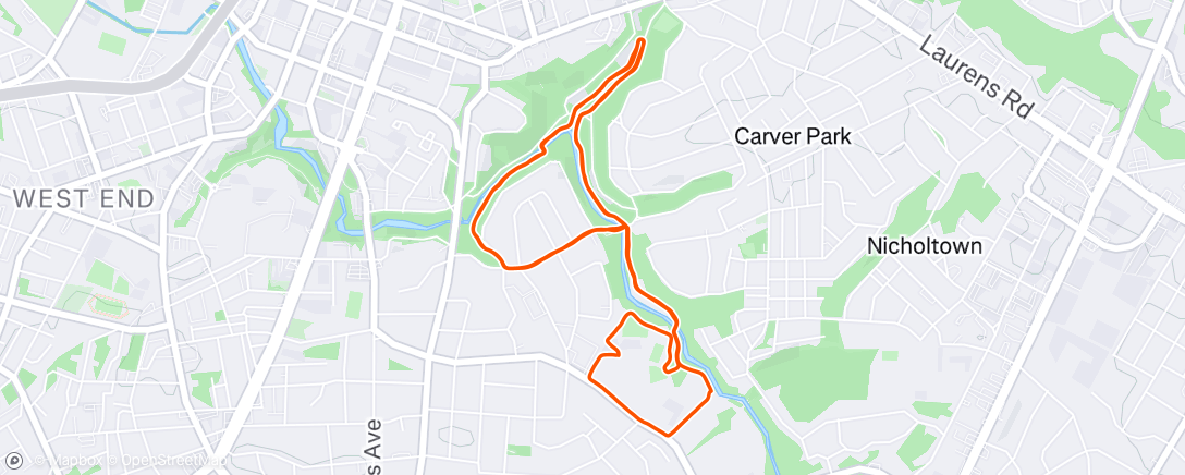 Map of the activity, Cleveland park with Q