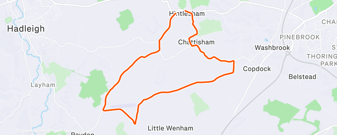 Map of the activity, Afternoon Run