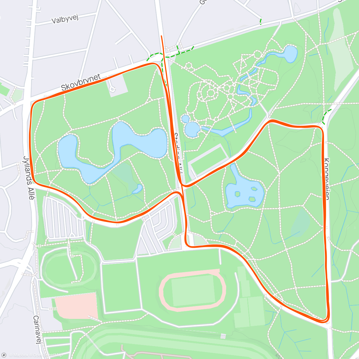Map of the activity, DM 10 km landevej 2024