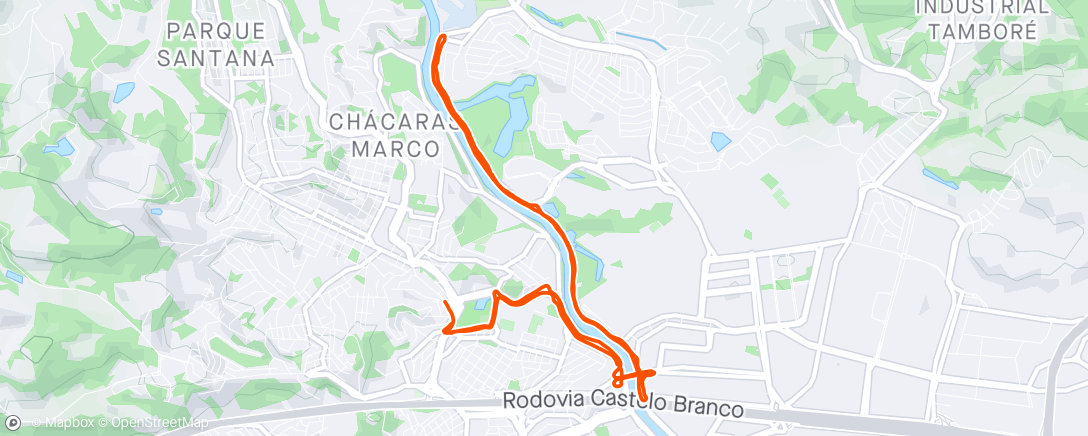 Map of the activity, Pedal passeio