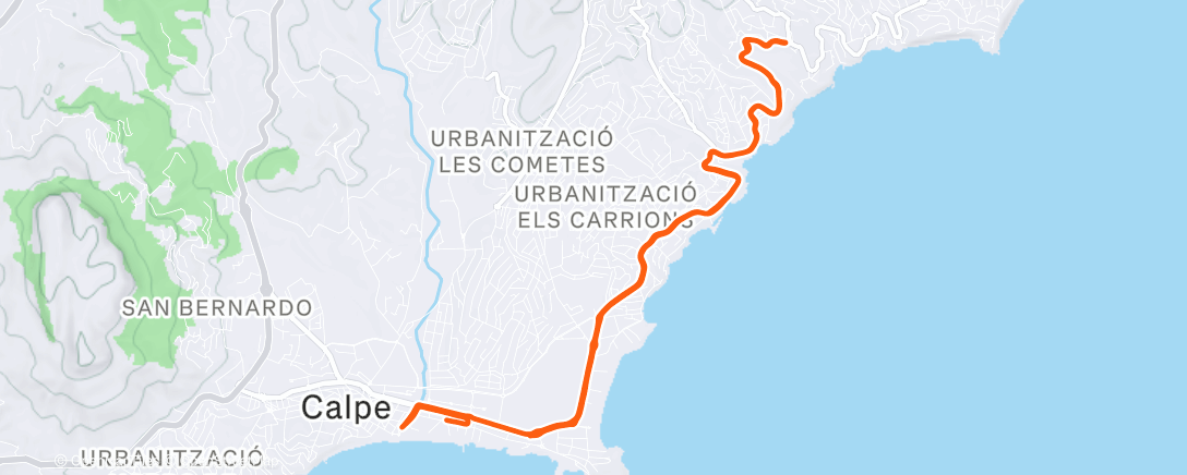 Map of the activity, Cycling