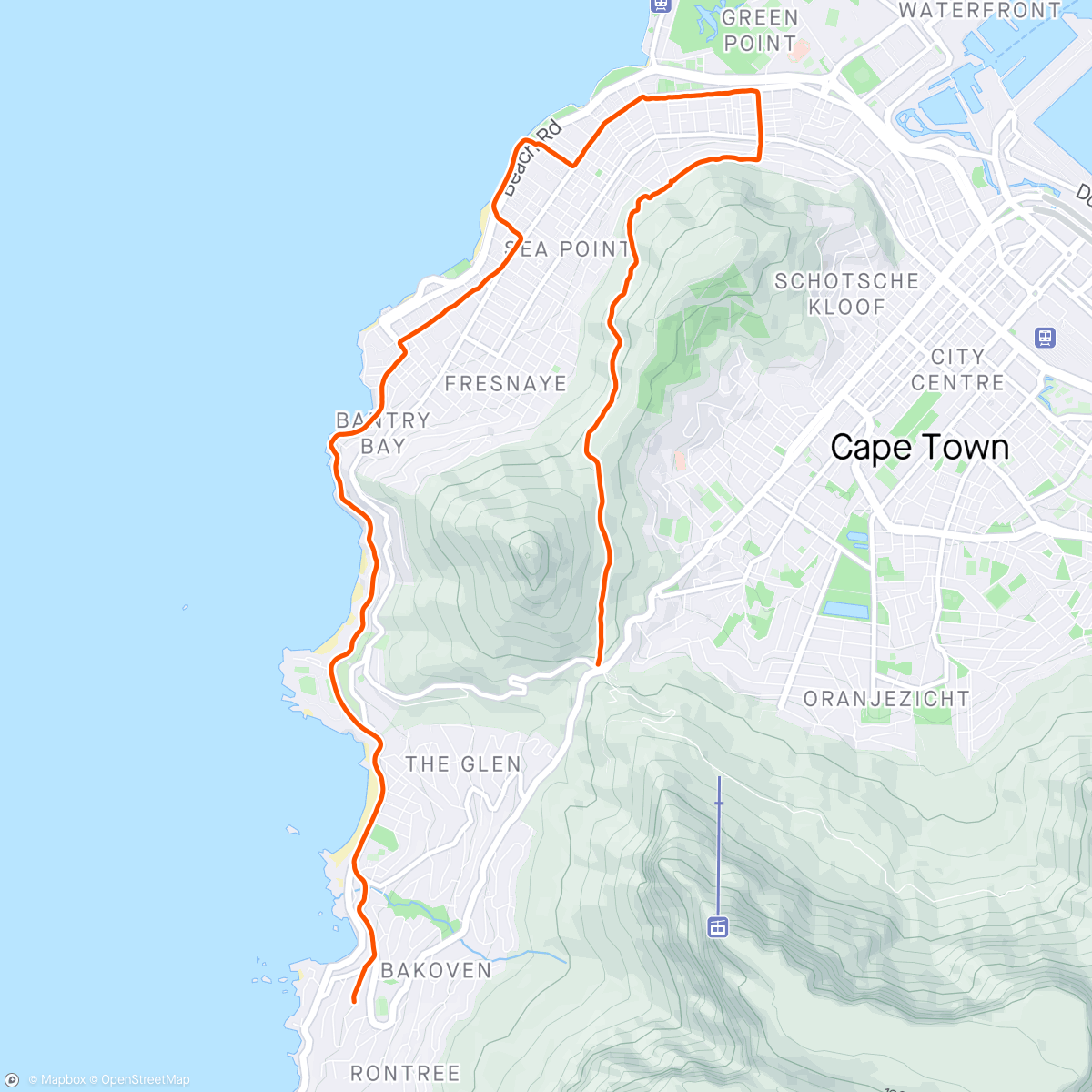 Map of the activity, Conquered Signal Hill
