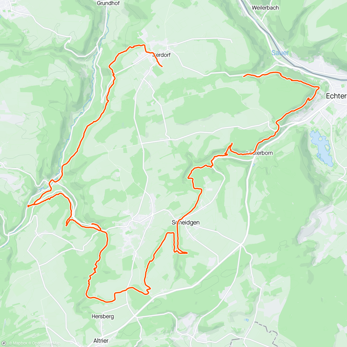 Map of the activity, Mullerthal trail route 2