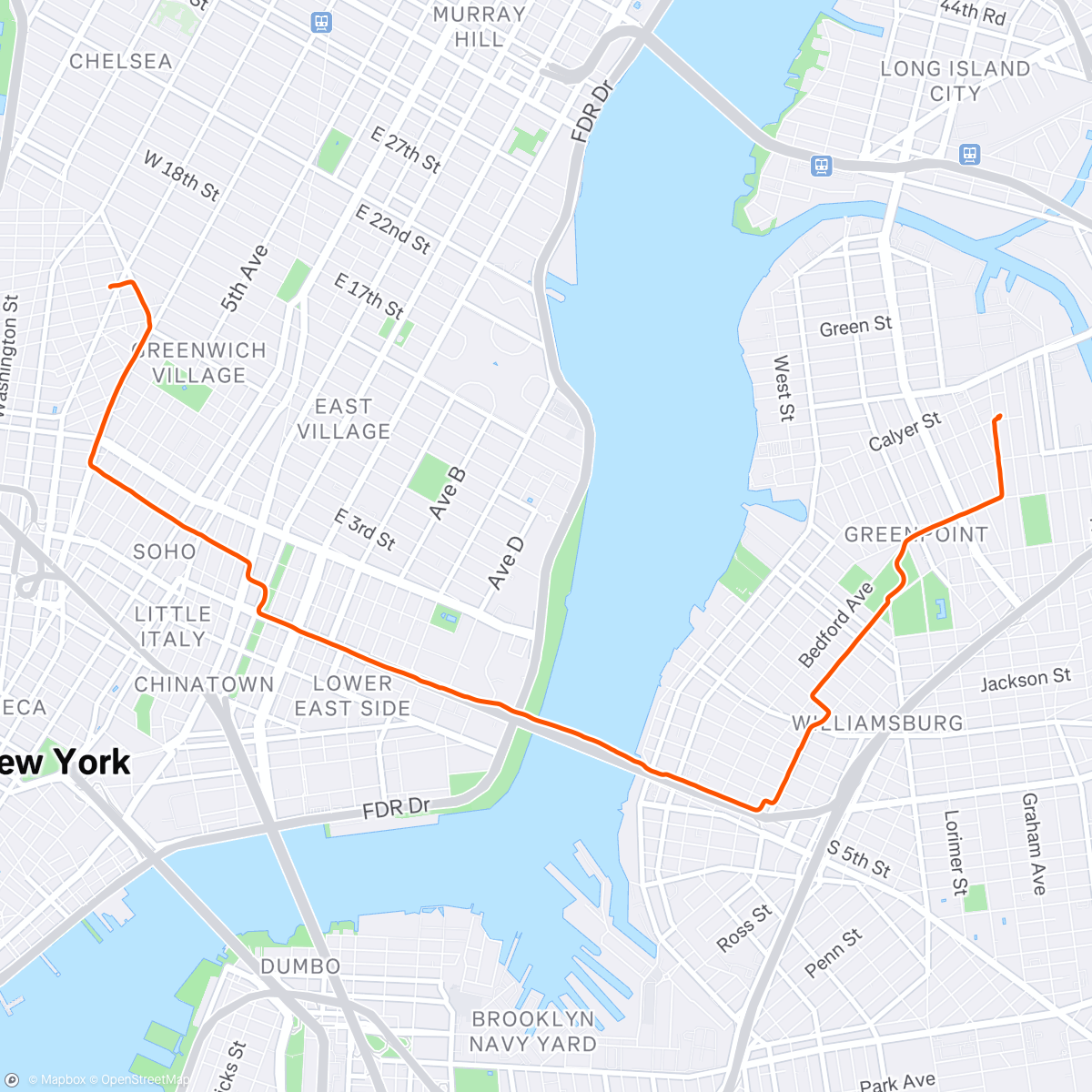 Map of the activity, Evening Ride
