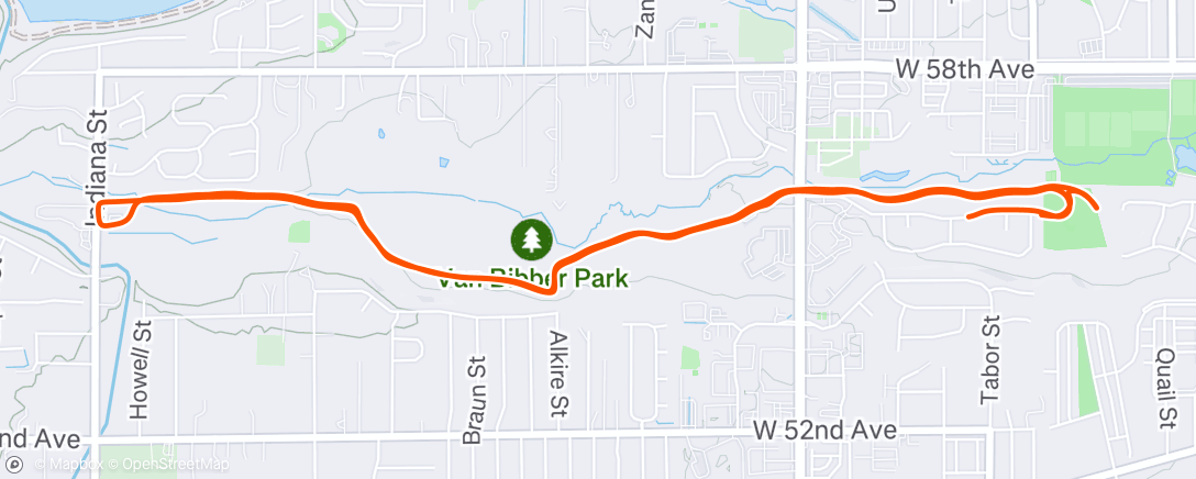 Map of the activity, Evening Run