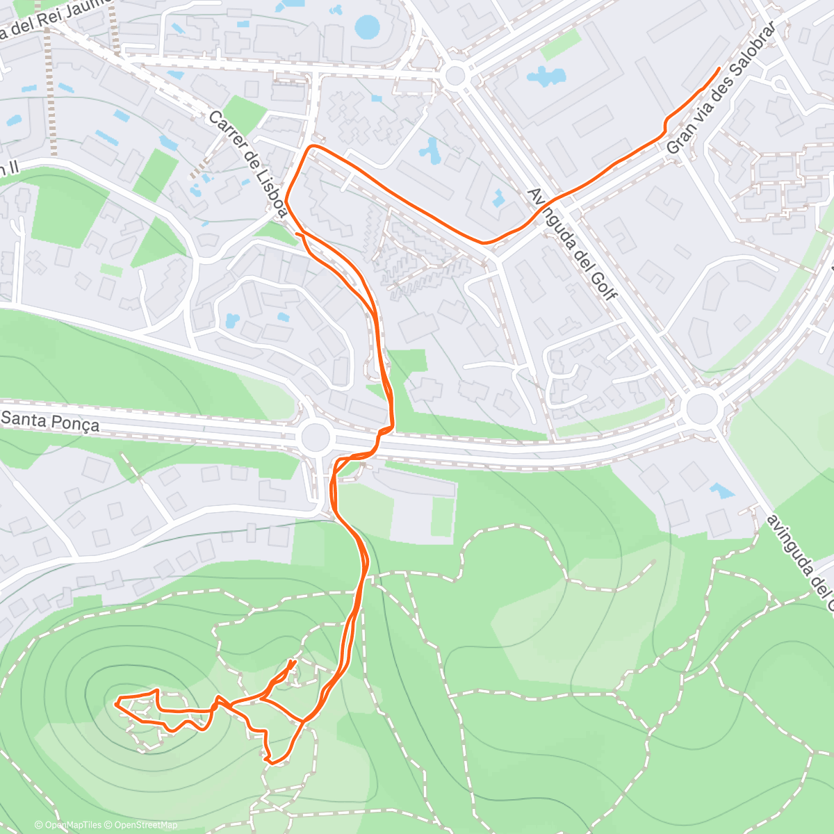 Map of the activity, Afternoon Hike