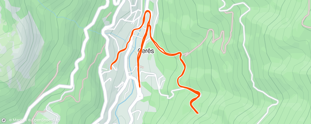 Map of the activity, 10x 300m subida