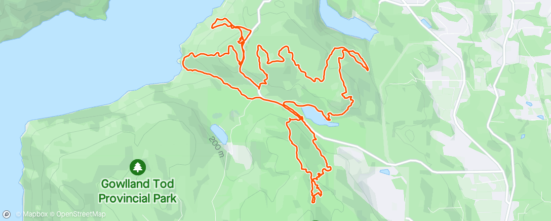 Map of the activity, First Lake Swim