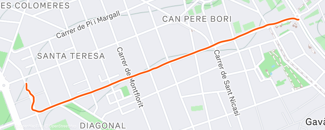 Map of the activity, Bicicleta a la hora del almuerzo