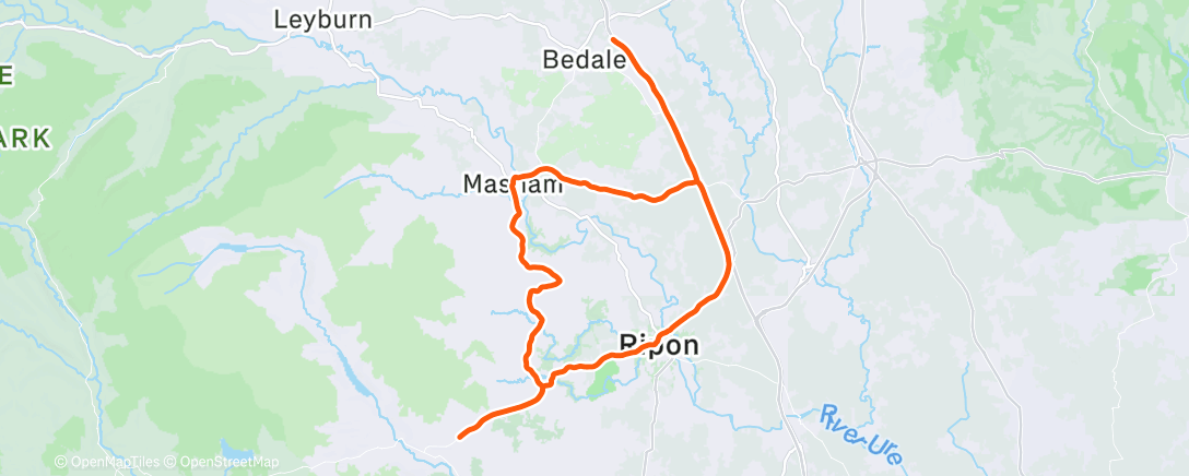 Map of the activity, Cycling