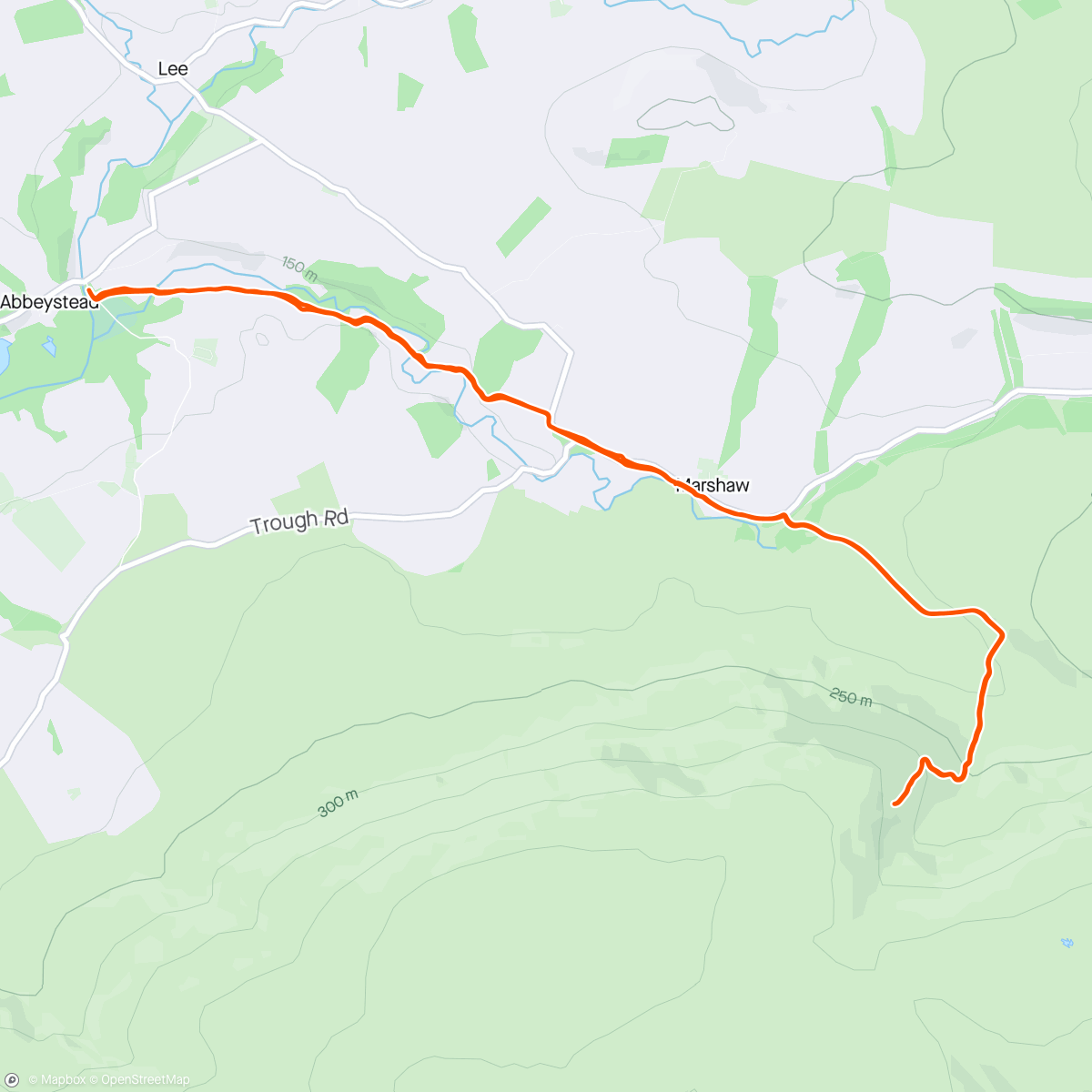 Map of the activity, Black Clough