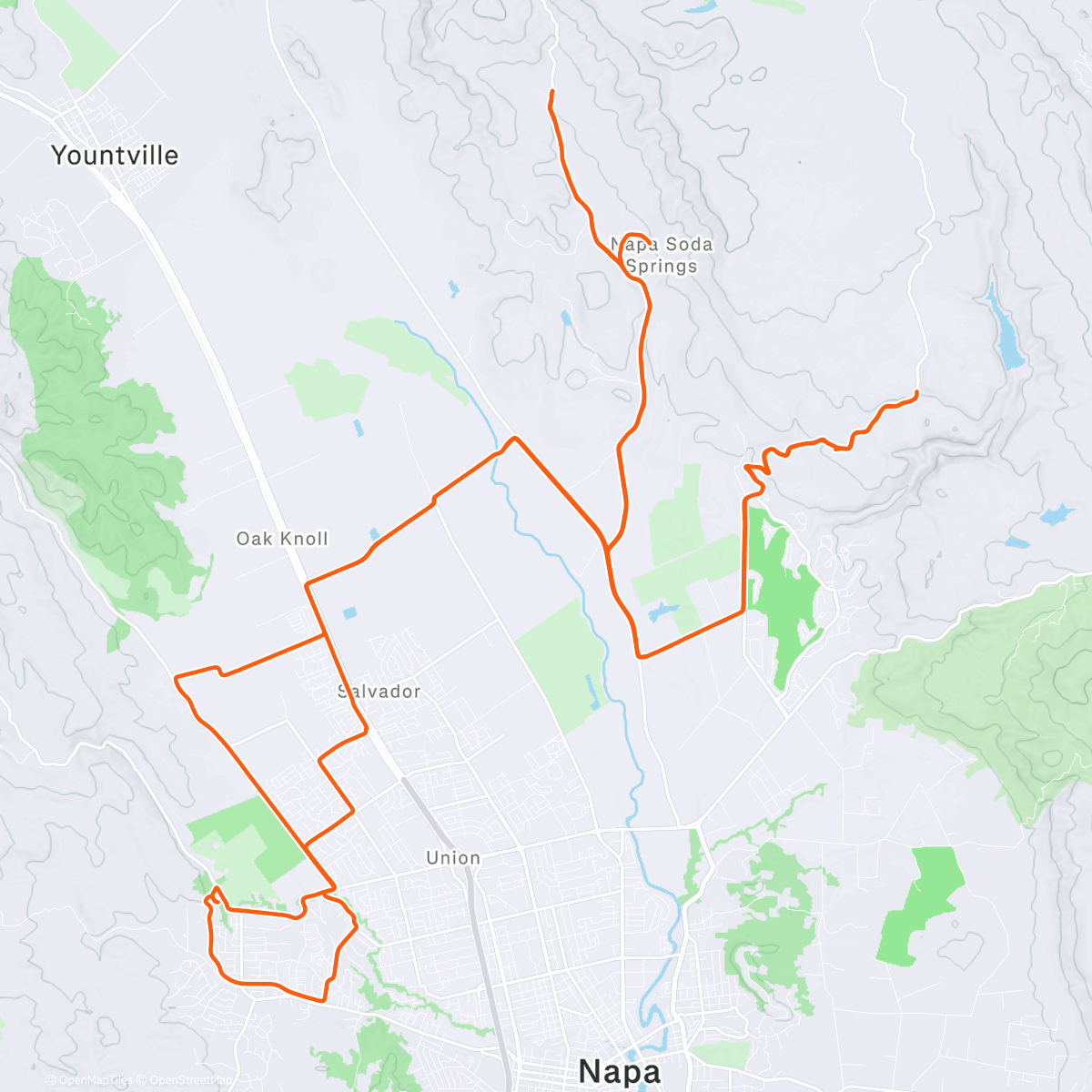 Map of the activity, A little bit of Atlas Peak plus a little bit of Soda Canyon