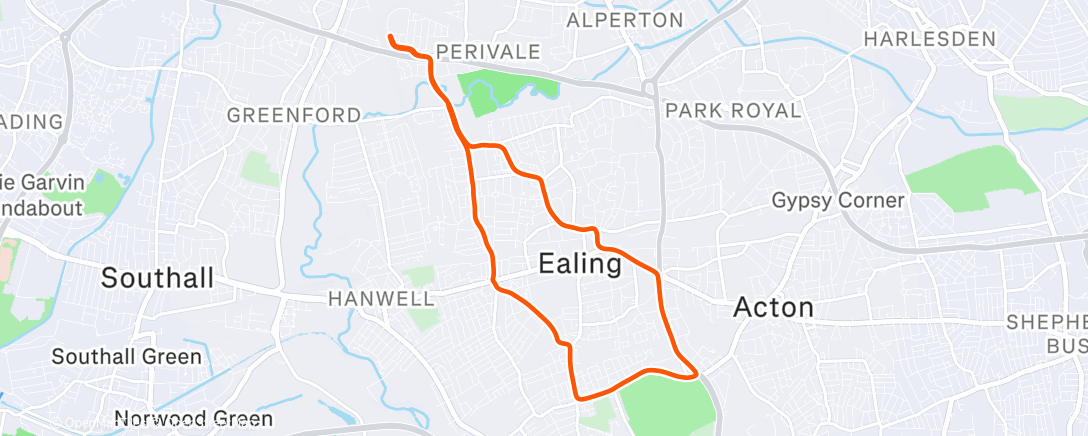 Map of the activity, Afternoon Run