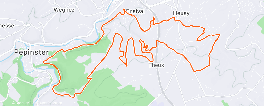 Map of the activity, Trail le midi