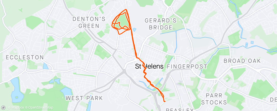 Map of the activity, St Helens 10k
