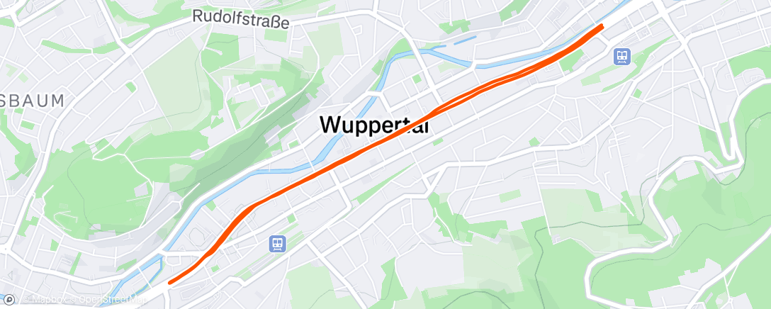 Map of the activity, Wuppertaler Schwebebahnlauf