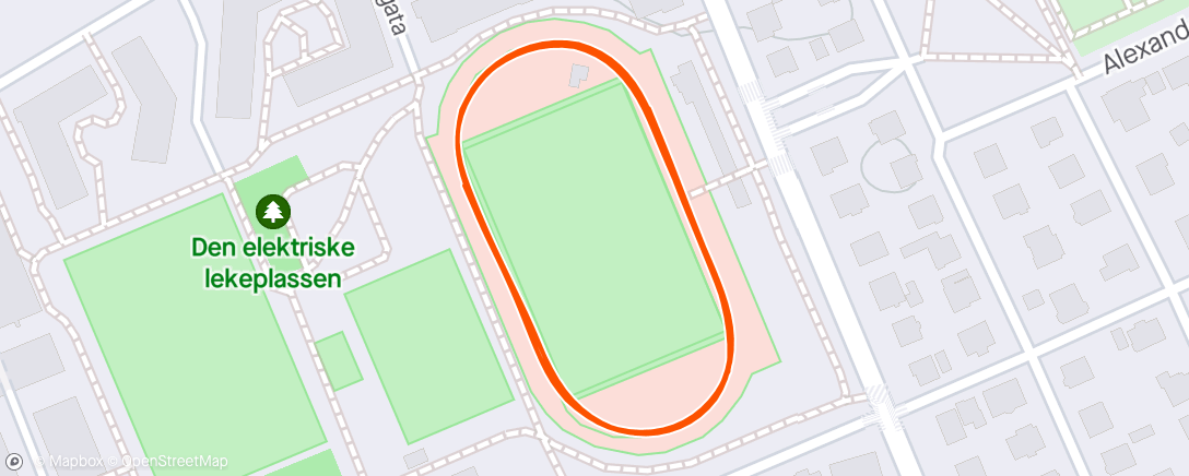Map of the activity, 1500 m test