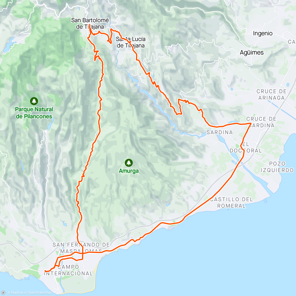 Map of the activity, San Bartolomé - Santa Lucia ☀️💨