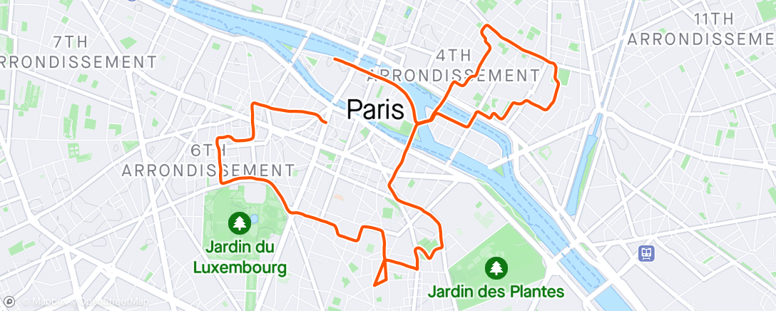 Map of the activity, Tour of Paris on bikes