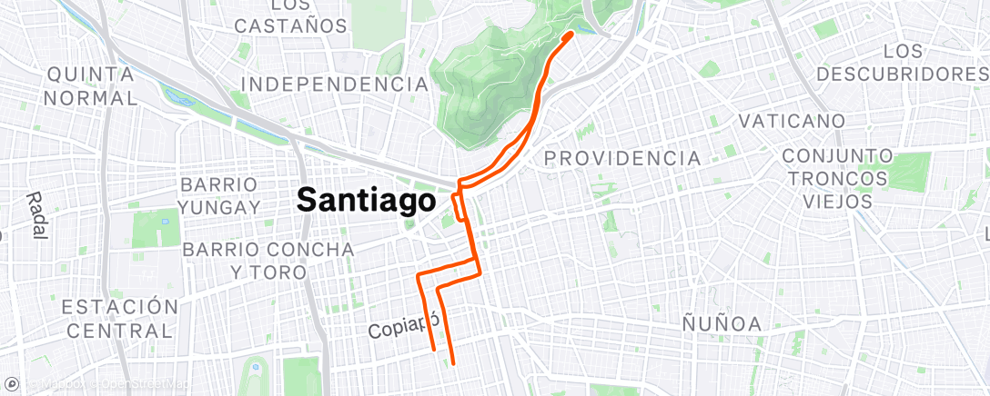 活动地图，Bicicleta al anochecer