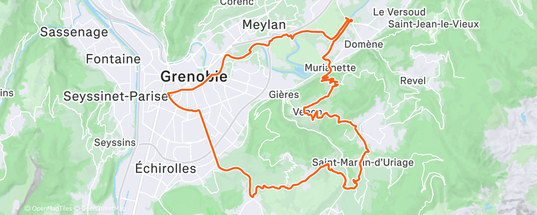 Map of the activity, Sortie vélo le midi