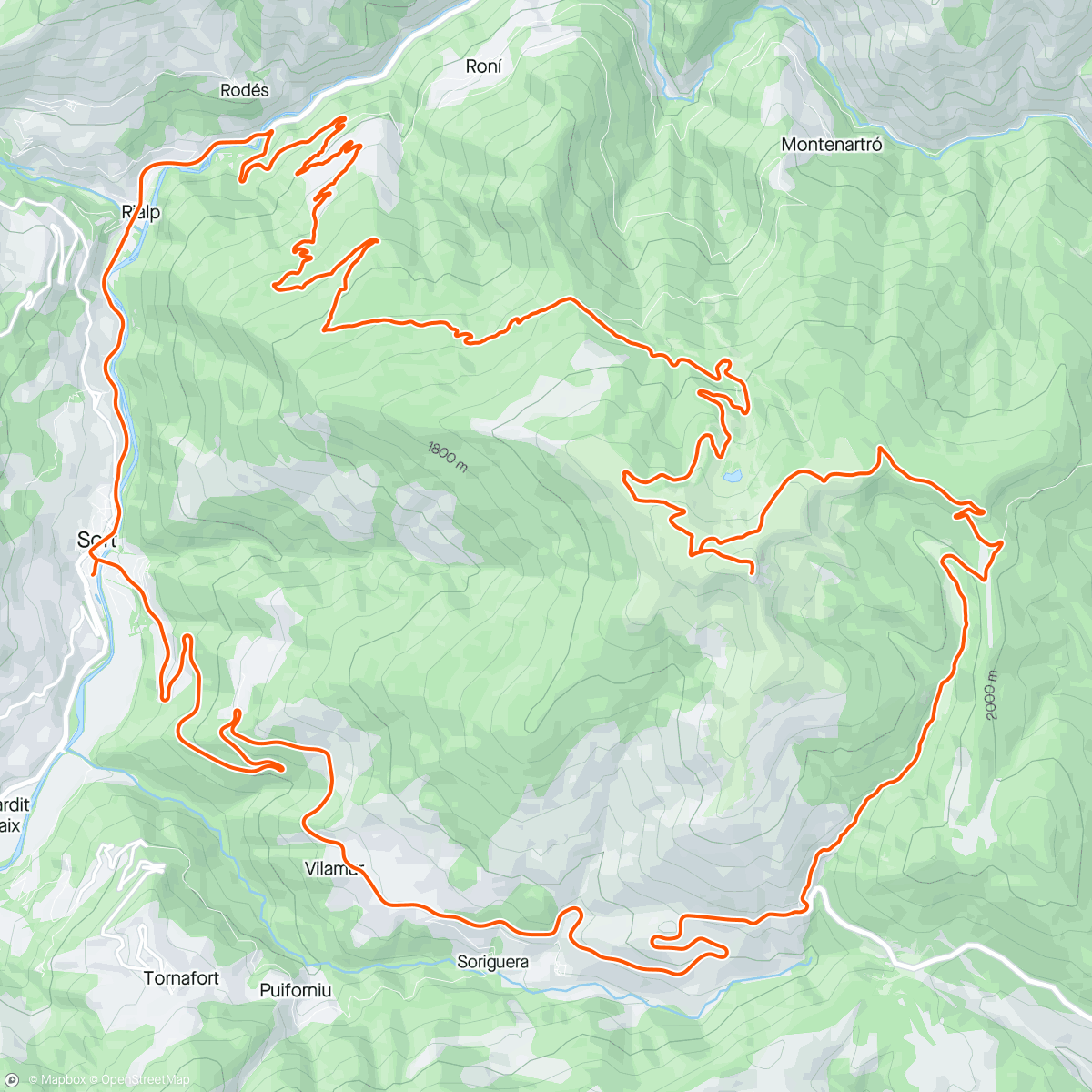 Map of the activity, Circular gravel Torreta de l'Orri