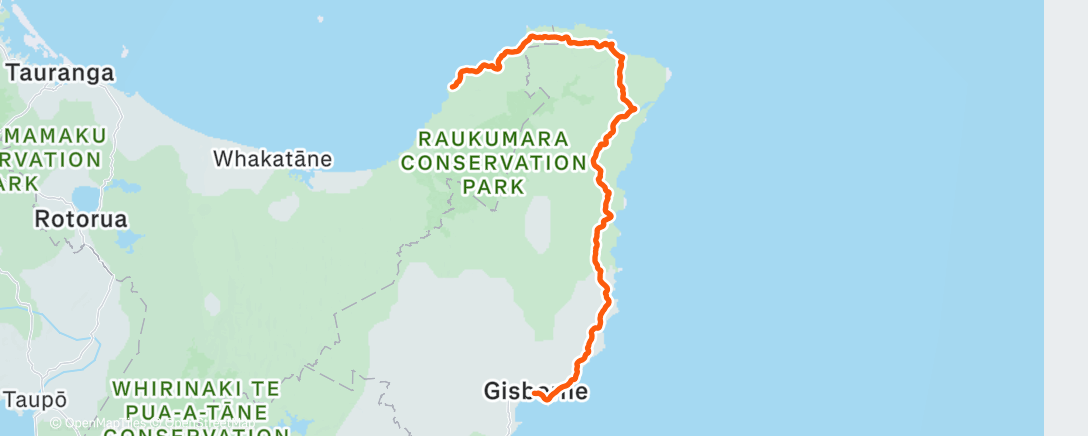 Map of the activity, ride to gizzy