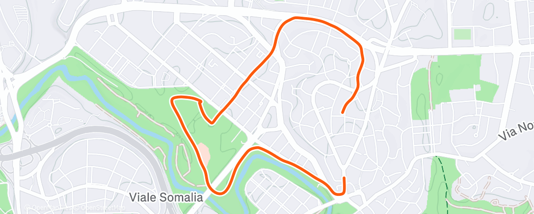 Map of the activity, Corsa dell'ora di pranzo