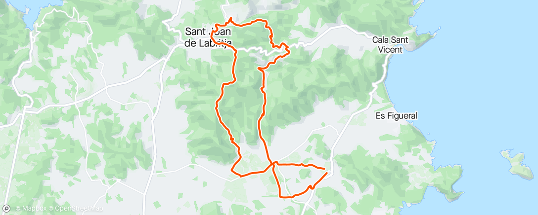 Map of the activity, recorrido de ida y vuelta Santa Eulària des Riu