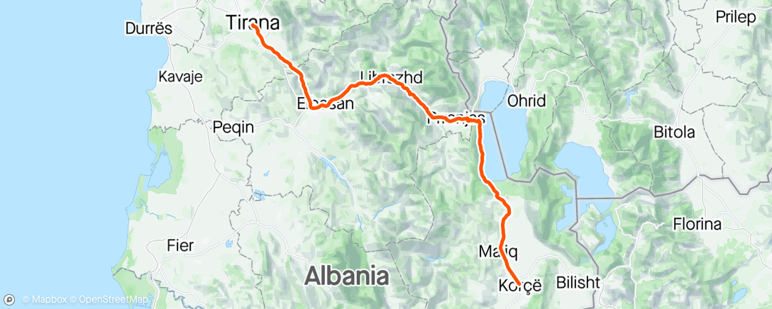 Mapa da atividade, 🇦🇱 Tour of Albania stage 1