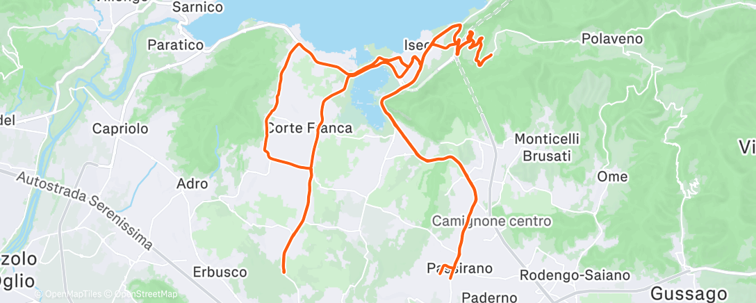 Map of the activity, Pedalata mattutina