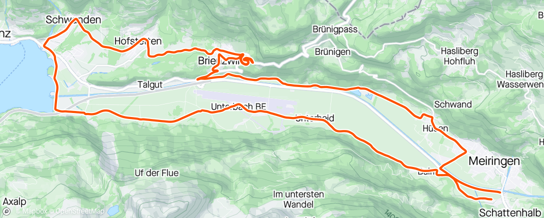 Mapa da atividade, Brunig untill roadblock