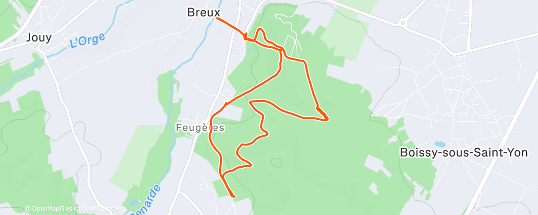 Карта физической активности (Trail 8x1min en pente)