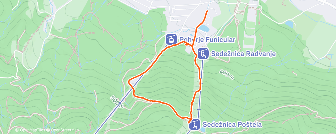 Карта физической активности (Lunch Hike sankanje Trikotna)