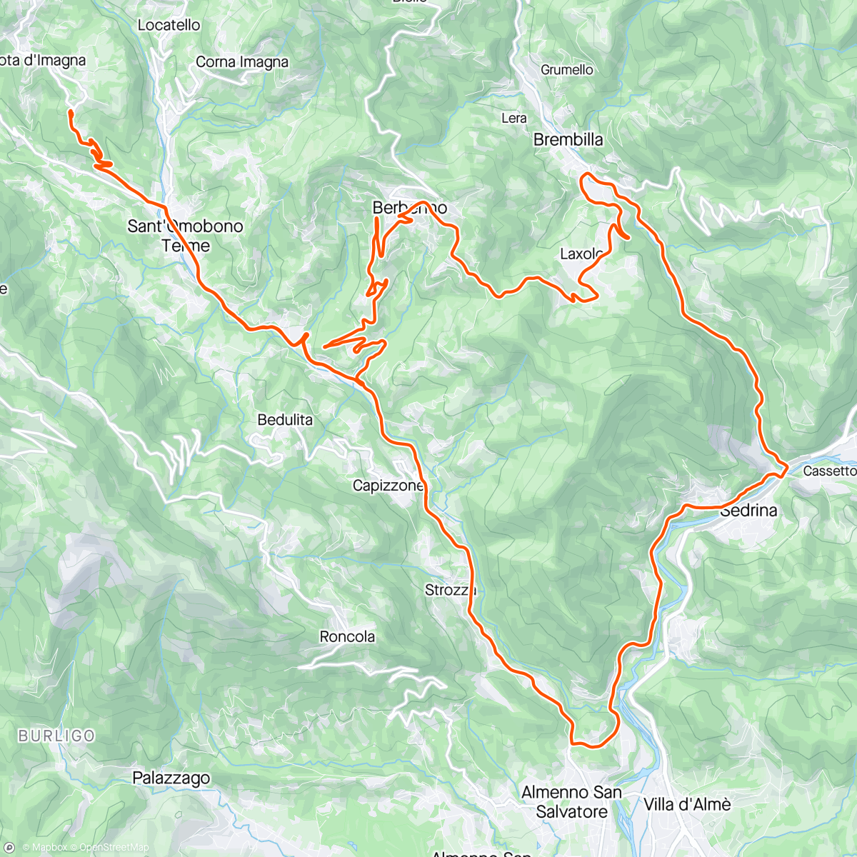 Map of the activity, Val d’Imagna