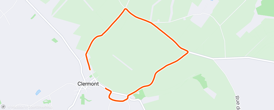 Map of the activity, Afternoon Run