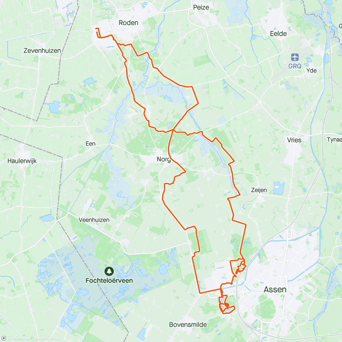 Mapa da atividade, Mountain Bike Ride 🚴🏼‍♂️ Assen Mtb routes ☀️