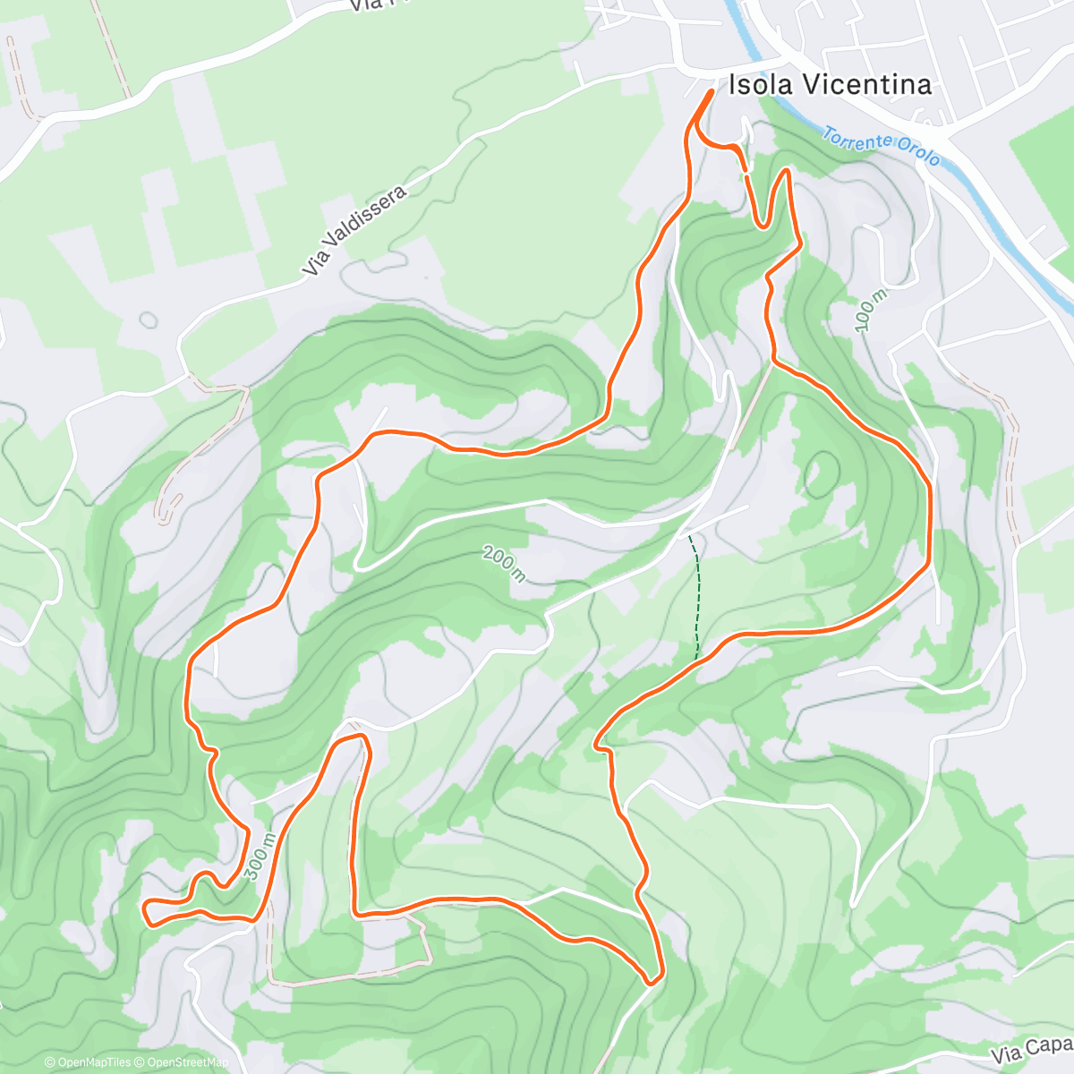 Map of the activity, Macuri Team Isola Trail