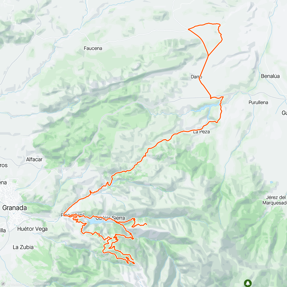 Map of the activity, Sierra Nevada XIII