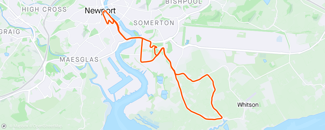 Mapa da atividade, Newport half marathon