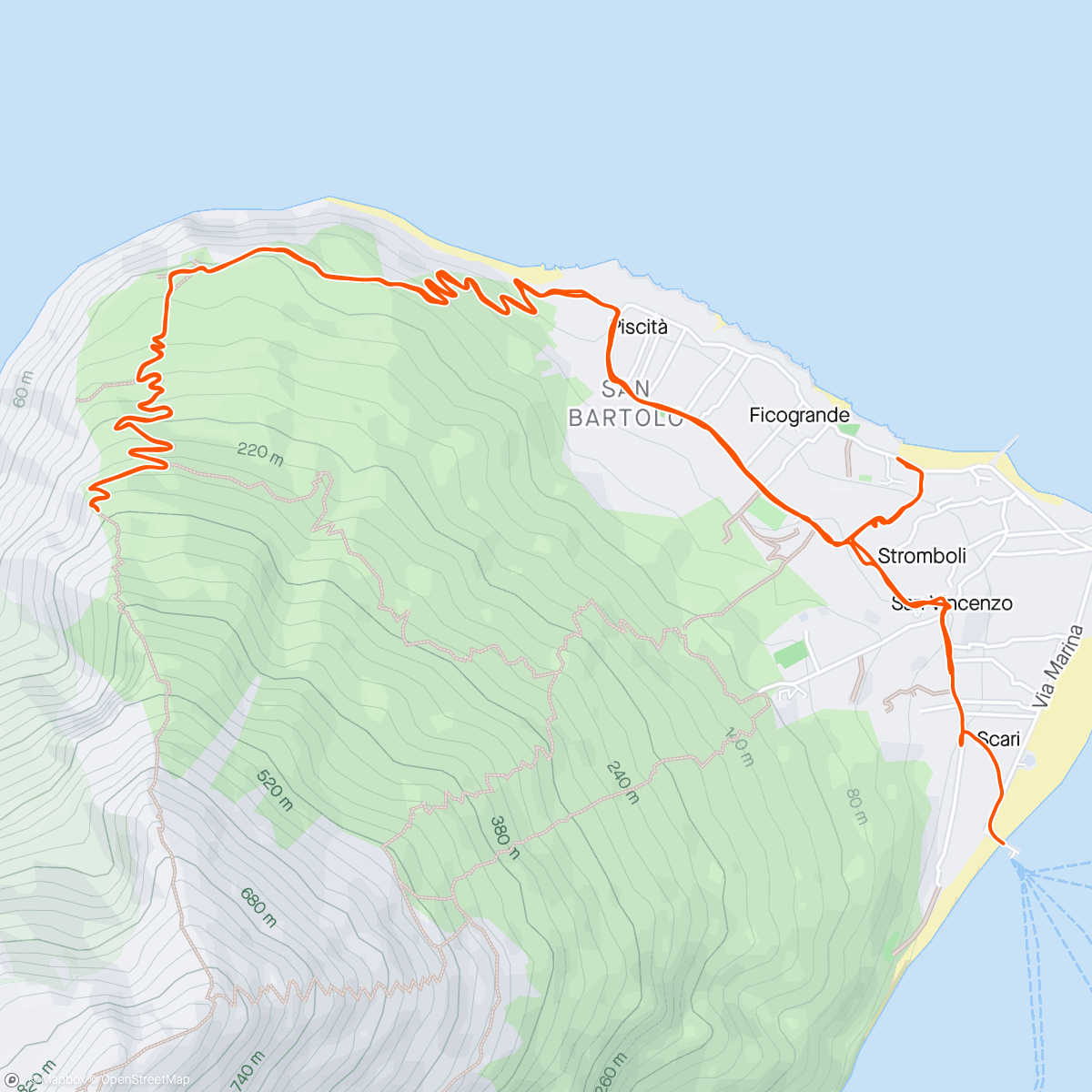 Карта физической активности (Sicily Day 2 - Stromboli Hike … pretty awesome)