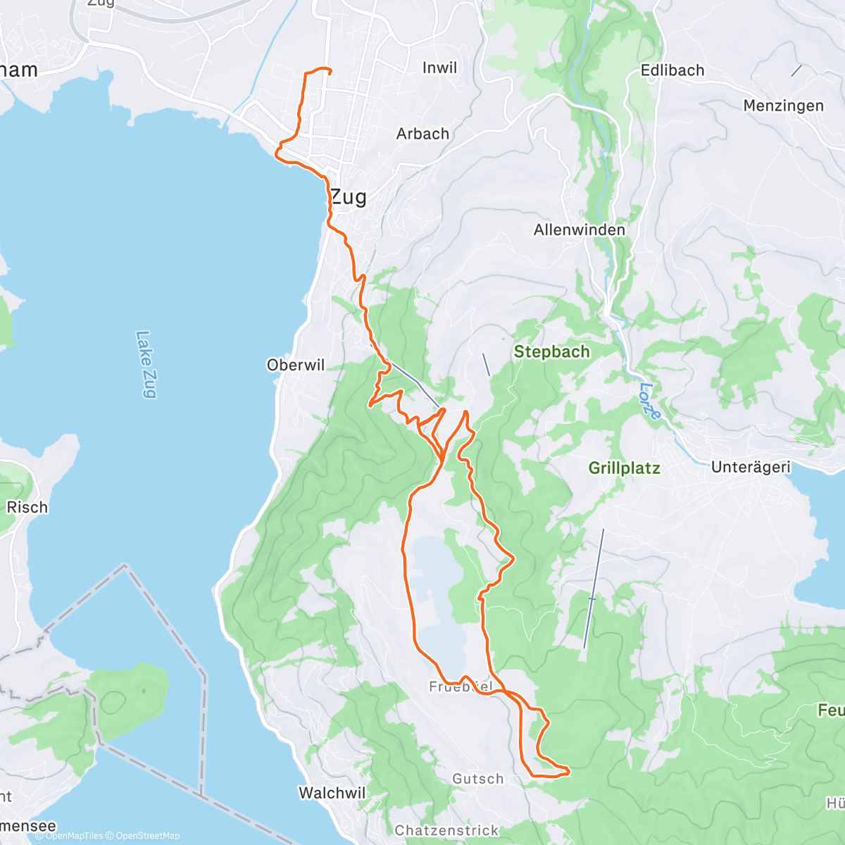 Map of the activity, Zugerberg - Pfaffenboden 🏃🏼‍➡️