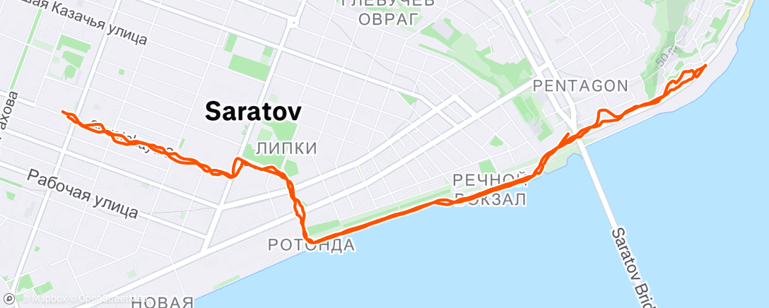 Map of the activity, Ночной забег