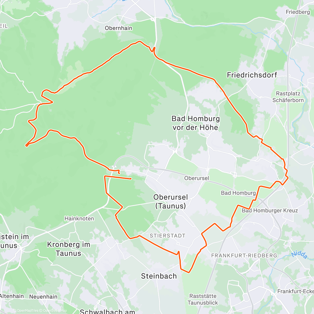 Map of the activity, Taunustaler X-mas HM Battle & Rapha Festive 500 - Tag 3