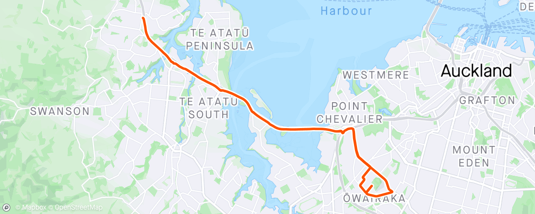 Mapa da atividade, Out and back again - West Auckland Edition
