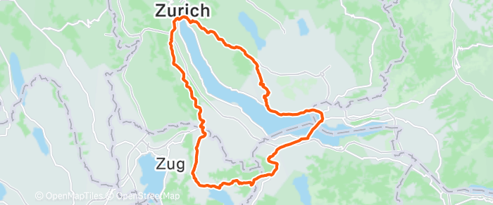 Route map of Oberägeri Loop